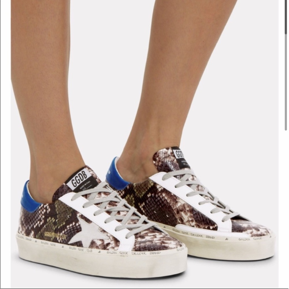 GOLDEN GOOSE Hi Star Snake Embossed Sneakers